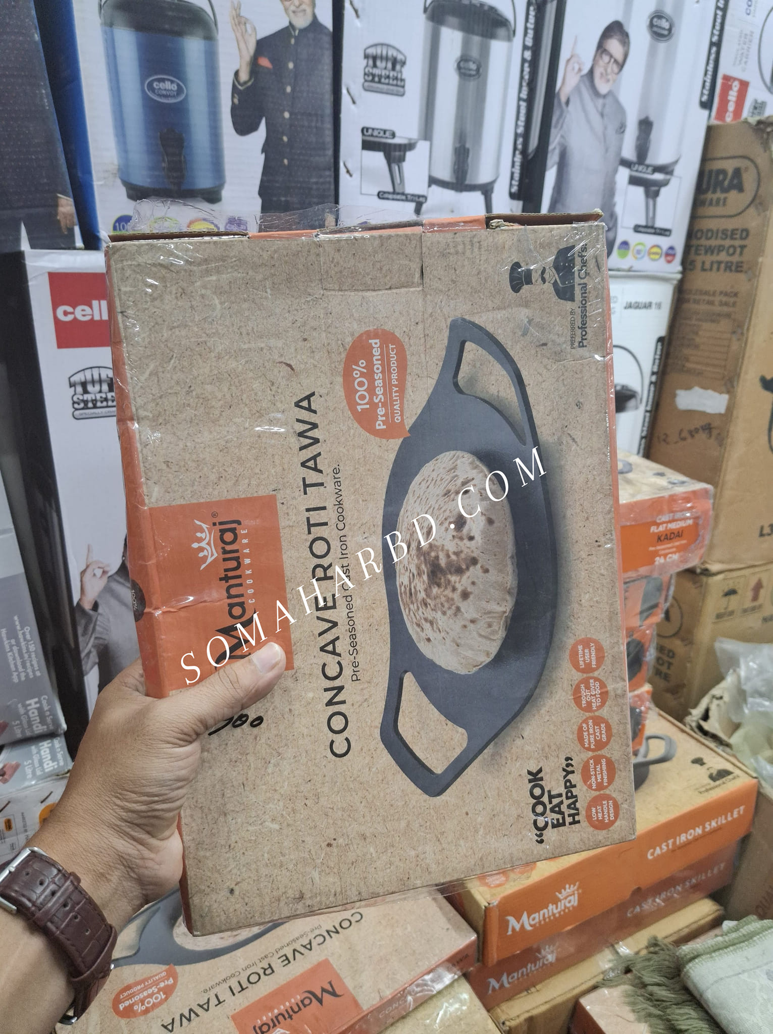 Manturaj Pre-Seasoned Cast Iron Tawa 24cm. - Image 2