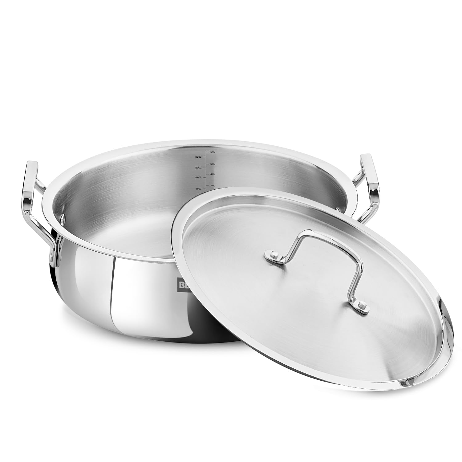 Bergner Essentials TriPly Stainless Steel 28cm/5.8L Biryani Handi with Stainless Steel Lid.